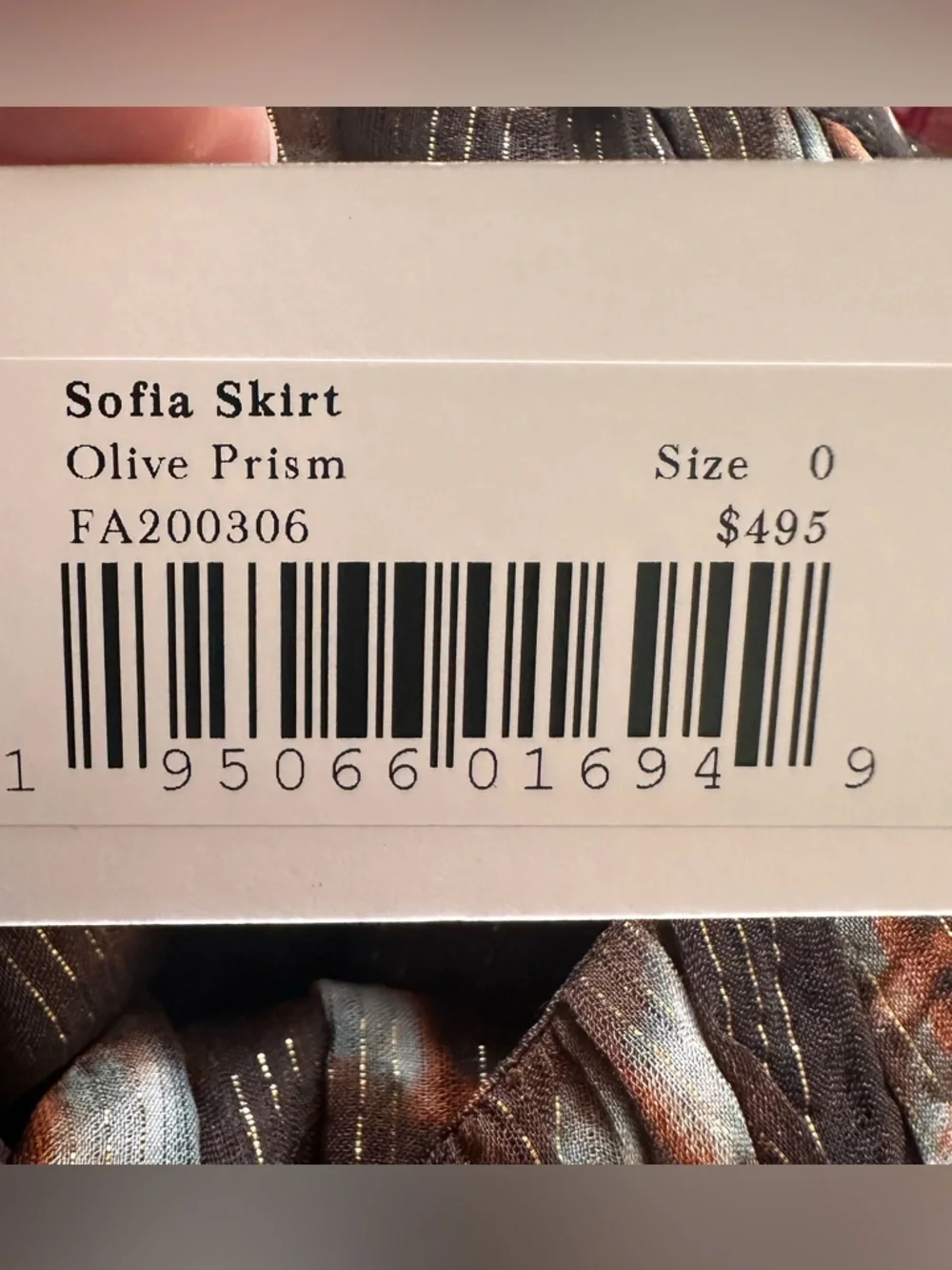 NWT Ulla Johnson Ruffle Maxi Skirt Women 0 Sofia Olive Prism Silk Brown Metalic
